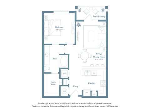 One bedroom A2 plan